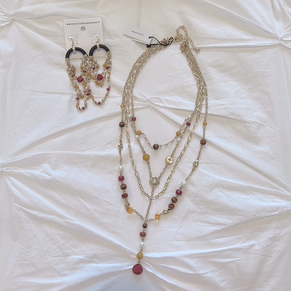 White House Black Market Necklace & Earrings Set